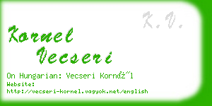 kornel vecseri business card